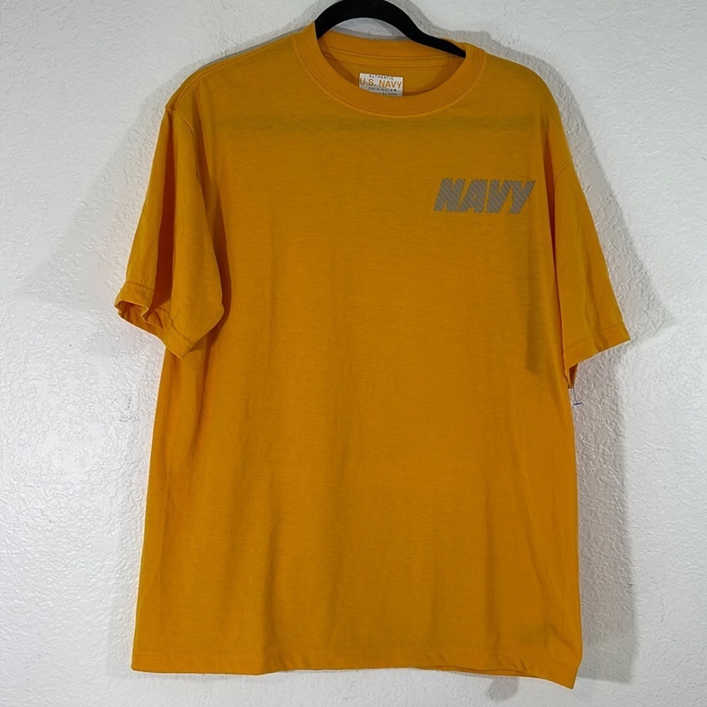 SOFFE Official Authentic US NAVY Military PT Yellow Reflective Shirt Size Medium